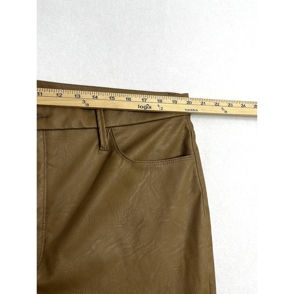 Good American Better Than Leather Good Boy Pants Size 16 Warm Caramel - Picture 3 of 13
